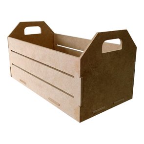 Caixote  de Feira Decorativo em Mdf Cru 6mm - 41,5cm Caixote  de Feira Decorativo em Mdf Cru 6mm - 41,5cm