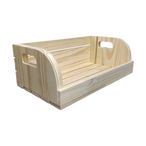 Caixote de Madeira Pinus Decorativo Multiuso Caixa de Feira - 40cm - Farmhouse Caixote de Madeira Pinus Decorativo Multiuso Caixa de Feira - 40cm - Farmhouse