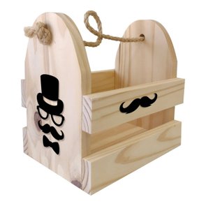 Caixote Engradado Bebidas do Mestre em Madeira de Pinus e Alça Sisal - 6 Garrafas Long Neck Caixote Engradado Bebidas do Mestre em Madeira de Pinus e Alça Sisal - 6 Garrafas Long Neck