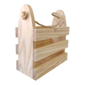 Caixote Engradado em Madeira de Pinus para Bebidas - 3 Garrafas de Vinho/Espumante - Farmhouse Caixote Engradado em Madeira de Pinus para Bebidas - 3 Garrafas de Vinho/Espumante - Farmhouse