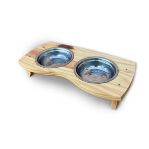 Comedouro Duplo Com Tigelas Em Inox Para Cachorro E Gato Comedouro Duplo Com Tigelas Em Inox Para Cachorro E Gato