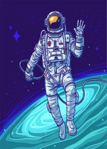 Placa Decorativa Desenho de Astronauta Placa Decorativa Desenho de Astronauta