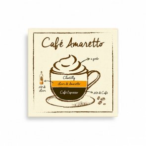 Placa Decorativa em Metal Quadro Cafe Amaretto - GEGUTON Placa Decorativa em Metal Quadro Cafe Amaretto - GEGUTON