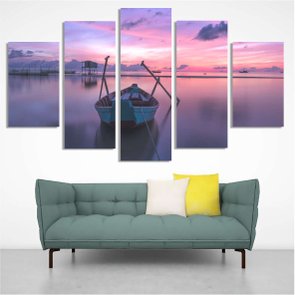 Conjunto de Placas Barco ao Nascer do Sol Conjunto de Placas Barco ao Nascer do Sol