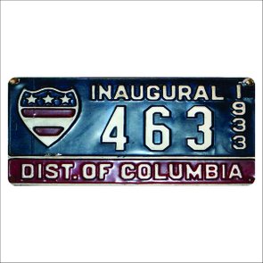 Placa Decorativa Vintage de Carro em Mdf - Inaugural Dist. Of Columbia Placa Decorativa Vintage de Carro em Mdf - Inaugural Dist. Of Columbia
