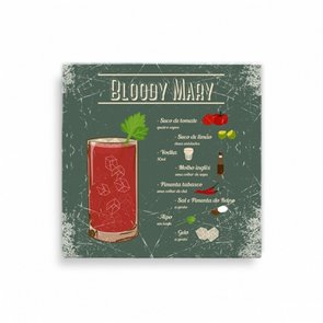 Placa Decorativa em Metal Quadro Bloody Mary Placa Decorativa em Metal Quadro Bloody Mary