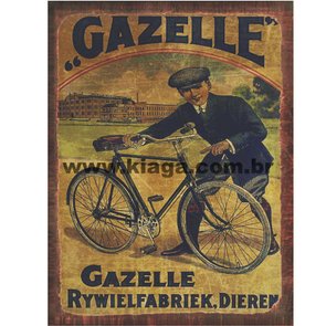 Placa Decorativa Bicicleta Gazelle Placa Decorativa Bicicleta Gazelle