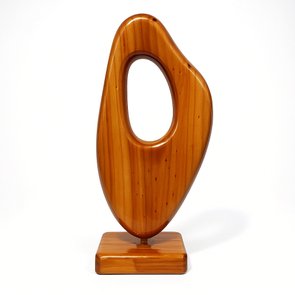 Escultura Decorativa De Estante Forma Orgânica Abstrata Em Madeira Com Suporte Escultura Decorativa De Estante Forma Orgânica Abstrata Em Madeira Com Suporte