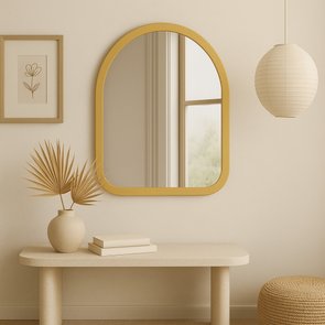 Espelho Orgânico Decorativo Pequeno Lapidado com MDF Laqueado Para Banheiro Sala Quarto - 39x49cm Espelho Orgânico Decorativo Pequeno Lapidado com MDF Laqueado Para Banheiro Sala Quarto - 39x49cm