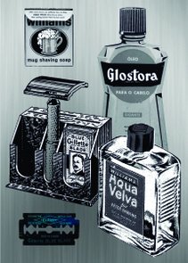 Placa Decorativa Utensílios de Barbeiro Antigo Placa Decorativa Utensílios de Barbeiro Antigo