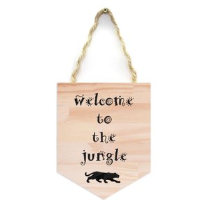 Flâmula Decorativa em Madeira Pinus Welcome To The Jungle Flâmula Decorativa em Madeira Pinus Welcome To The Jungle