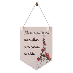 Flâmula Decorativa em Mdf 3mm com Estampa - Mesmo as Torres Mais Altas Começaram No Chão Flâmula Decorativa em Mdf 3mm com Estampa - Mesmo as Torres Mais Altas Começaram No Chão