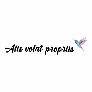 Frase de Parede Alis Volat Propriis - Beija-Flor Frase de Parede Alis Volat Propriis - Beija-Flor