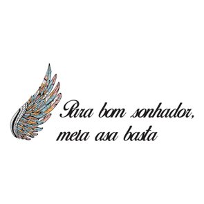 Frase de Parede Para Bom Sonhador, Meia Asa Basta - Asa Colorida Frase de Parede Para Bom Sonhador, Meia Asa Basta - Asa Colorida