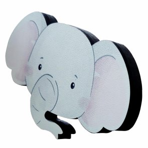 Gancho Cabideiro de Parede Infantil Elefante com Impressão UV Gancho Cabideiro de Parede Infantil Elefante com Impressão UV
