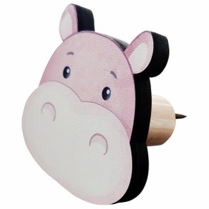Gancho Cabideiro de Parede Infantil Hipopótamo com Impressão UV Gancho Cabideiro de Parede Infantil Hipopótamo com Impressão UV