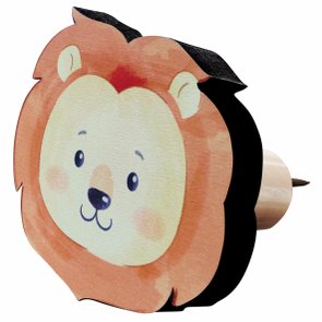 Gancho Cabideiro de Parede Infantil Leão com Impressão UV Gancho Cabideiro de Parede Infantil Leão com Impressão UV