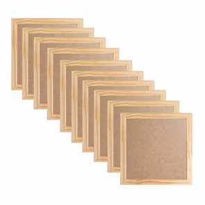 Kit 10 Molduras 20x20cm em Madeira de Pinus com Fundo em MDF - 2x1 Kit 10 Molduras 20x20cm em Madeira de Pinus com Fundo em MDF - 2x1