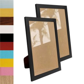 Kit 10 Porta Retratos 15x21cm com Moldura Lisa Revestida e Vidro Mais Fundo com Suporte - 2x1 Kit 10 Porta Retratos 15x21cm com Moldura Lisa Revestida e Vidro Mais Fundo com Suporte - 2x1