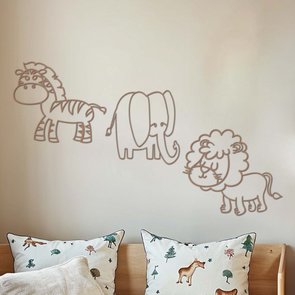 Kit 3 Apliques De Parede 3D Infantis Animais Mdf 3mm Kit 3 Apliques De Parede 3D Infantis Animais Mdf 3mm
