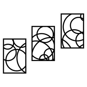 Kit 3 Painéis Círculos Decorativos em Mdf Laminado 3mm Vazado Kit 3 Painéis Círculos Decorativos em Mdf Laminado 3mm Vazado