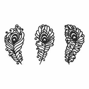 Kit 3 Painéis Folhas Decorativas em Mdf 3mm Vazado - Laqueado Kit 3 Painéis Folhas Decorativas em Mdf 3mm Vazado - Laqueado