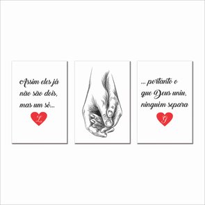 Kit 3 Placas Decorativas Casal Mãos e Iniciais do nome Personalizados Kit 3 Placas Decorativas Casal Mãos e Iniciais do nome Personalizados