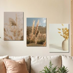 Kit 3 Placas Decorativas natureza Minimalista Kit 3 Placas Decorativas natureza Minimalista