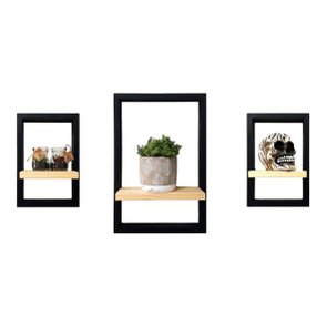 Kit 3 Prateleiras Quadro Nicho Flutuante Decorativa de Parede - 1un 30x45cm e 2un 20x30cm Kit 3 Prateleiras Quadro Nicho Flutuante Decorativa de Parede - 1un 30x45cm e 2un 20x30cm