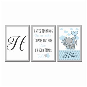 Kit 3 Placas Decorativas Personalizada Infantil Antes Tínhamos Um Ao Outro... Kit 3 Placas Decorativas Personalizada Infantil Antes Tínhamos Um Ao Outro...