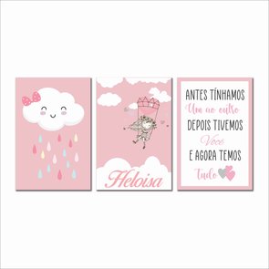 Kit 3 Placas Decorativas Personalizadas Infantil Antes Tínhamos Um Ao Outro... Kit 3 Placas Decorativas Personalizadas Infantil Antes Tínhamos Um Ao Outro...