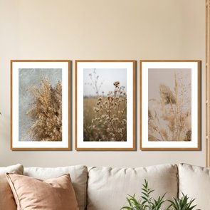 Kit 3 Quadros Decorativos Natureza Minimalista Kit 3 Quadros Decorativos Natureza Minimalista