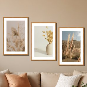 Kit 3 Quadros Decorativos Natureza Minimalista Kit 3 Quadros Decorativos Natureza Minimalista