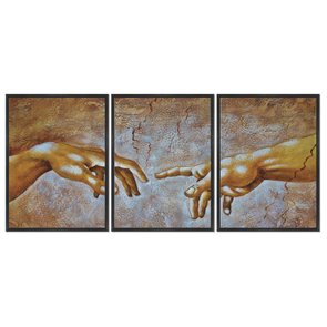 Kit 3 Quadros em Telas Canvas A Criação de Adão Michelangelo Kit 3 Quadros em Telas Canvas A Criação de Adão Michelangelo