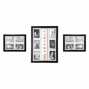 Kit Trio de Quadros Painéis de Parede para 14 Fotos 10x15cm - Dedos Carinho Kit Trio de Quadros Painéis de Parede para 14 Fotos 10x15cm - Dedos Carinho