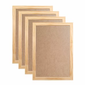 Kit 4 Molduras 40x60cm em Madeira de Pinus com Fundo em MDF - 2x1 Kit 4 Molduras 40x60cm em Madeira de Pinus com Fundo em MDF - 2x1