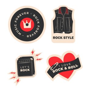 Kit 4 Placas Decorativas Coleção I Love Rock & Roll Kit 4 Placas Decorativas Coleção I Love Rock & Roll