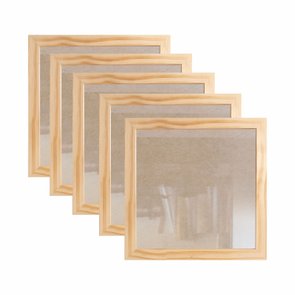 Kit 5 Molduras 30x30cm em Madeira de Pinus com MDF e Vidro - 2x1 Kit 5 Molduras 30x30cm em Madeira de Pinus com MDF e Vidro - 2x1