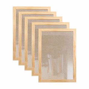 Kit 5 Molduras 30x40cm em Madeira de Pinus com MDF e Vidro - 2x1 Kit 5 Molduras 30x40cm em Madeira de Pinus com MDF e Vidro - 2x1