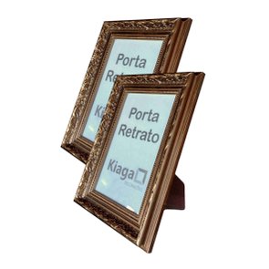 Kit 5 Porta Retratos 10x15cm de Moldura Dourada com Gravação e Vidro Mais Fundo com Suporte - 4x2,5 Kit 5 Porta Retratos 10x15cm de Moldura Dourada com Gravação e Vidro Mais Fundo com Suporte - 4x2,5