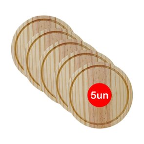 kit 5 Tábuas para Servir em Madeira de Pinus Natural Maciço - Redonda com Óleo Mineral kit 5 Tábuas para Servir em Madeira de Pinus Natural Maciço - Redonda com Óleo Mineral