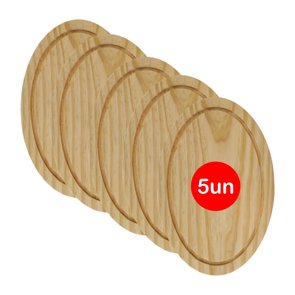 Kit 5 Tábuas para Servir Queijo e Frios em Madeira de Pinus Natural Maciço - Oval com Óleo Mineral Kit 5 Tábuas para Servir Queijo e Frios em Madeira de Pinus Natural Maciço - Oval com Óleo Mineral