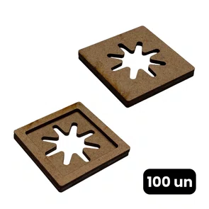 Kit Com 100 Suportes Para Pendurar Em MDF 3mm Para Artesanato
