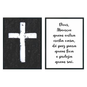 Kit de 2 Quadros Decorativos Deus Abençoe Quem Entra Nessa Casa, Dê Paz Para Quem Fica e Proteja Quem Sai Kit de 2 Quadros Decorativos Deus Abençoe Quem Entra Nessa Casa, Dê Paz Para Quem Fica e Proteja Quem Sai