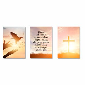 Kit de 3 Placas Decorativas Deus Abençoe Quem Entra Nessa Casa, Dê Paz Para Quem Fica e Proteja Quem Sai Kit de 3 Placas Decorativas Deus Abençoe Quem Entra Nessa Casa, Dê Paz Para Quem Fica e Proteja Quem Sai
