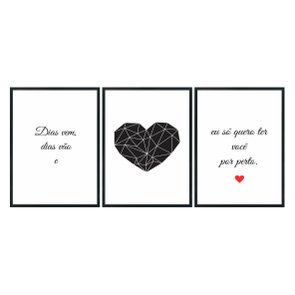 Kit de 3 Quadros Decorativos Dias Vem, Dias Vão e Eu Só Quero Ter Você por Perto S2 Kit de 3 Quadros Decorativos Dias Vem, Dias Vão e Eu Só Quero Ter Você por Perto S2