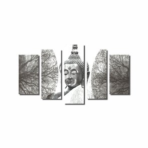 Kit de Quadros Decorativos Buda Meditação Preto e Branco Kit de Quadros Decorativos Buda Meditação Preto e Branco