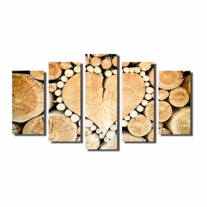 Kit de Quadros Decorativos Madeiras em Forma de Coração Kit de Quadros Decorativos Madeiras em Forma de Coração
