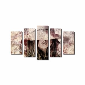 Kit de Quadros Decorativos Mulher com Chapéu Vintage Kit de Quadros Decorativos Mulher com Chapéu Vintage