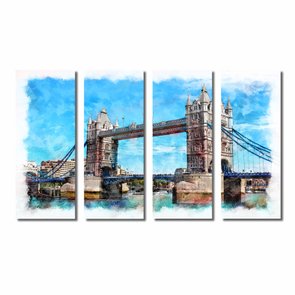 Kit de Quadros Decorativos Pintura da Ponte de Londres Kit de Quadros Decorativos Pintura da Ponte de Londres